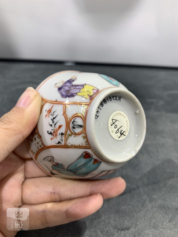 清乾隆广彩教子图茶园 - 图11